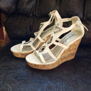 White wedges, size 8.5